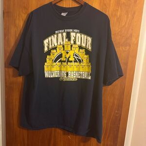 Offical Blue 84 2013 Michigan Wolverines Basketball‎ Final Four Blue Tshirt 2XXL